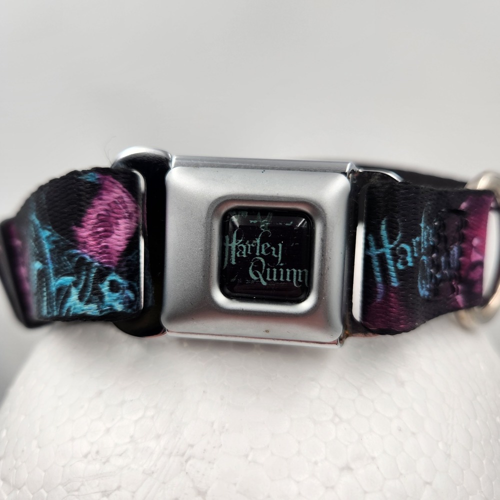 Buckle-Down Pet Collar‎ Unisex M Black Harley Quinn Seatbelt Buckle DC Comics